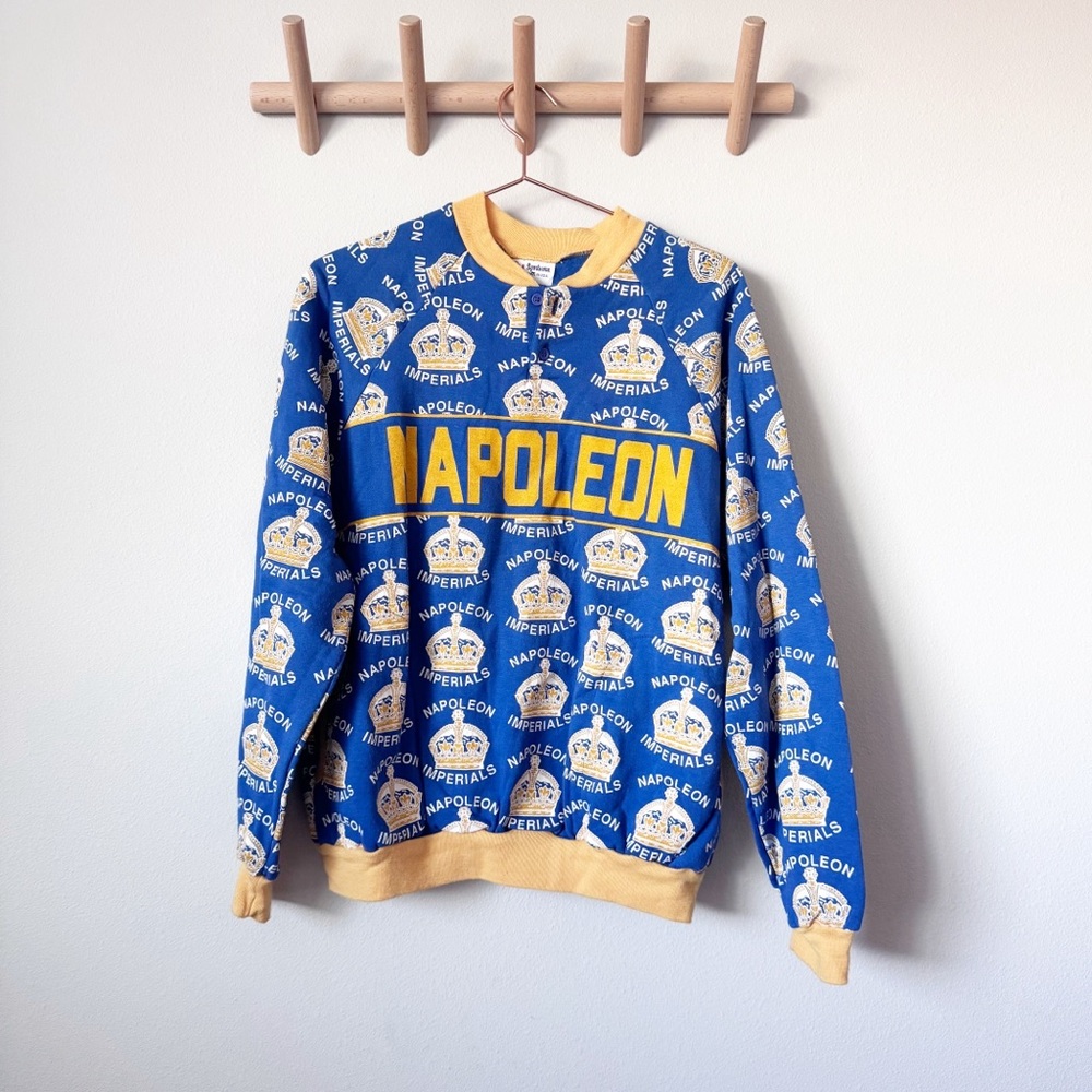 Vintage Napoleon Blue and Yellow Men's Sweatshirt